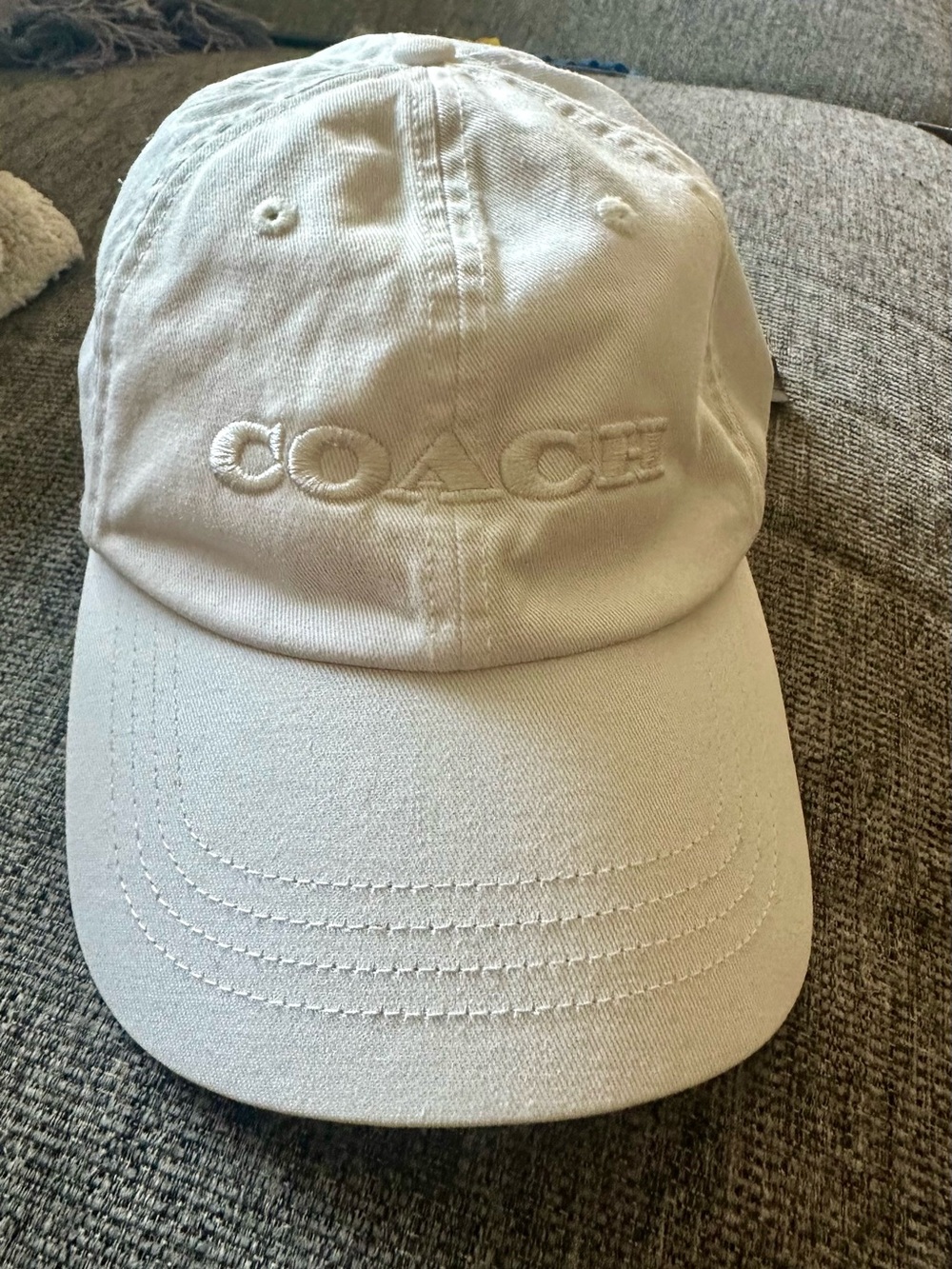 Coach Embroidered Women’s Casual Baseball Hat Cap - Chalk